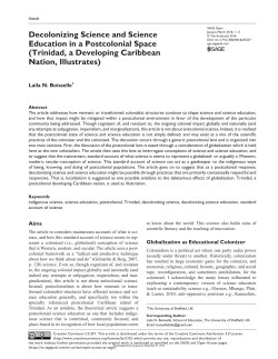 Decolonizing Science and Science Education in a Postcolonial