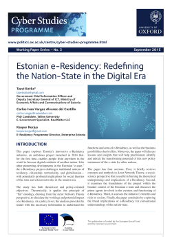 Estonian e-Residency: Redefining the Nation