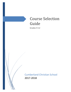 Course Selection Guide - Cumberland Christian School