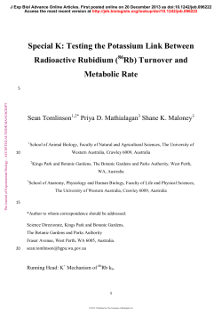 Rb - Journal of Experimental Biology