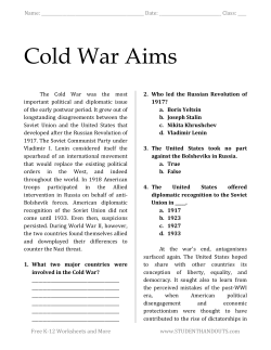 Cold War Aims - Student Handouts
