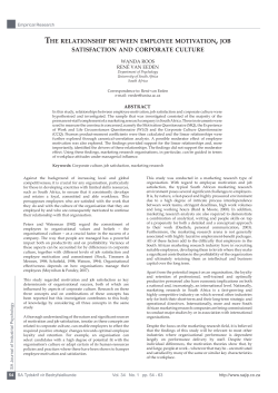 The employee moTivaTion job saTisfacTion and