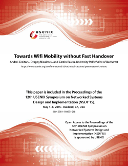 Towards Wifi Mobility without Fast Handover