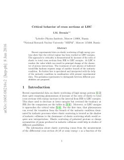 Critical behavior of cross sections at LHC