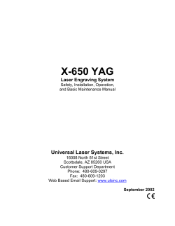 X-650 YAG - Engraving Systems Support