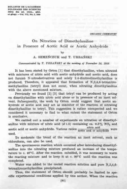 On Nitration of Dimethylaniline in Presence of Acetic Acid or Acetic