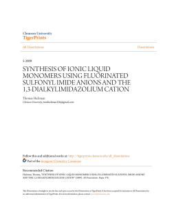 synthesis of ionic liquid monomers using fluorinated