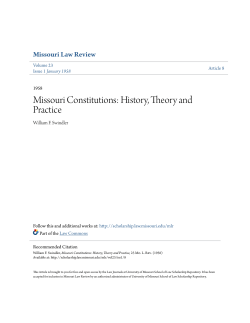 Missouri Constitutions: History, Theory and Practice