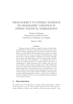 Geographic Variation in Ethnic Political Mobilization