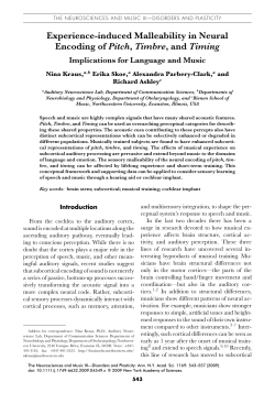 Experience-induced Malleability in Neural Encoding of