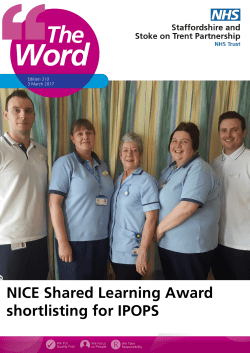 NICE Shared Learning Award shortlisting for IPOPS