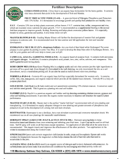 Fertilizer Descriptions