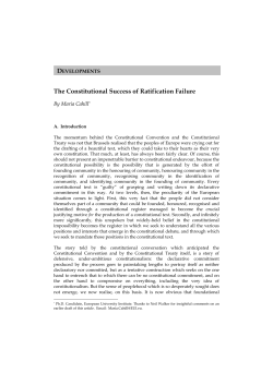 The Constitutional Success of Ratification Failure Maria Cahill