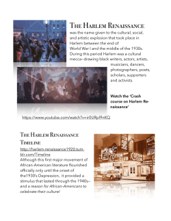 Assignment #9- The Harlem Renaissance