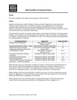 Staff Conflict of Interest Policy