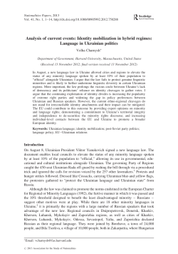 Identity mobilization in hybrid regimes: Language in Ukrainian politics