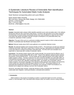 A Systematic Literature Review of Actionable Alert Identification