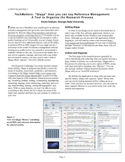 TechMatters: "Qiqqa" than you can say Reference Management: A