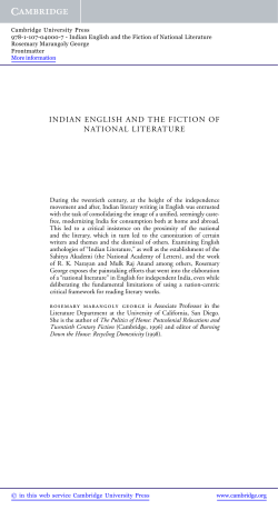 INDIAN ENGLISH AND THE FICTION OF NATIONAL LITERATURE