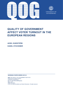 Quality of government affect voter turnout in the European regions