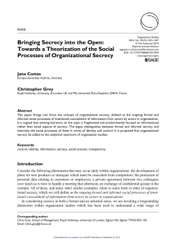 Bringing Secrecy into the Open: Towards a Theorization of the