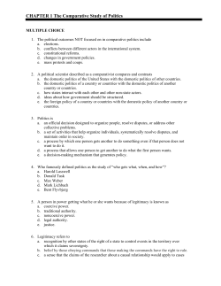 CHAPTER 1 The Comparative Study of Politics
