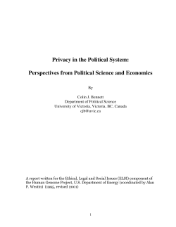 Privacy in the Political System: Perspectives from Political Science