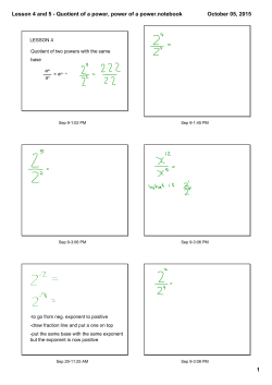 Lesson 4 and 5 - Quotient of a power, power of a