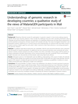 Understandings of genomic research in developing countries: a