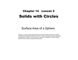 Surface Area and Volume of a Sphere