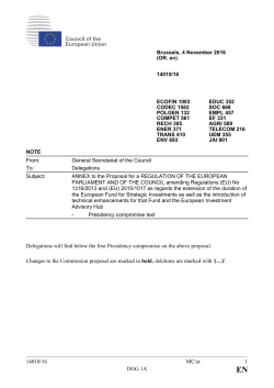14010/16 MC/sr 1 DGG 1A Delegations will find below the first