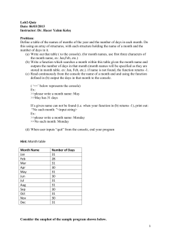 Lab2-Quiz Date: 06/03/2013 Instructor: Dr. Hacer