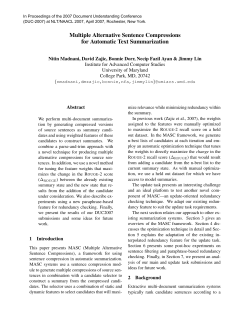 Multiple Alternative Sentence Compressions for