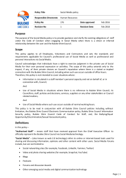 Social Media Policy - Buloke Shire Council