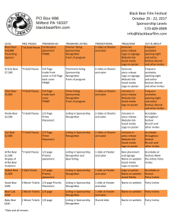 Black Bear Film Fes  val October 20