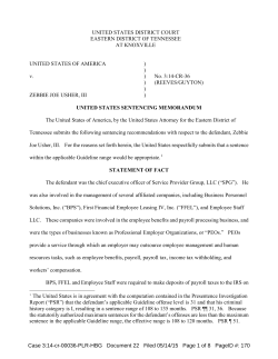 UNITED STATES DISTRICT COURT EASTERN