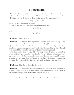 Logarithms - Math.utah.edu