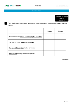 1 Put a tick in each row to show whether the underlined part of the