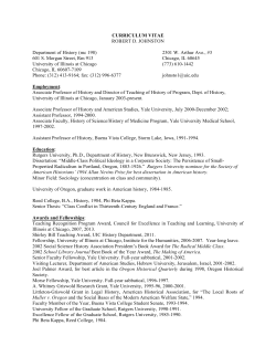 CURRICULUM VITAE ROBERT D. JOHNSTON Department of