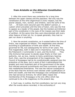 from Aristotle on the Athenian Constitution