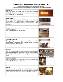 LITURGICAL MINISTERS VOCABULARY LIST
