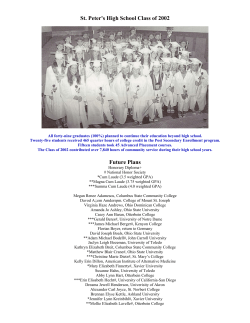 SPHS Class of 2002 - St. Peter`s School
