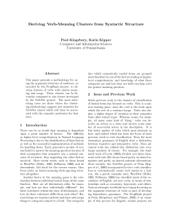 Deriving Verb-Meaning Clusters from Syntactic Structure