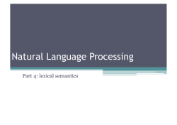 NLP: Semantics