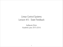 Linear Control Systems Lecture #3