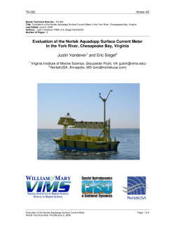 Evaluation of the Nortek Aquadopp Surface Current Meter In the