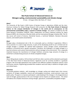 S&atilde;o Paulo School of Advanced Science on Nitrogen cycling
