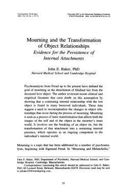 Mourning and the Transformation of Object Relationships Evidence