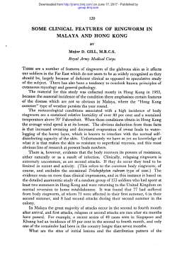 some clinical features of ringworm in malaya and hong kong