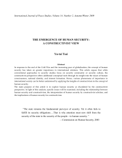 THE EMERGENCE OF HUMAN SECURITY: A CONSTRUCTIVIST